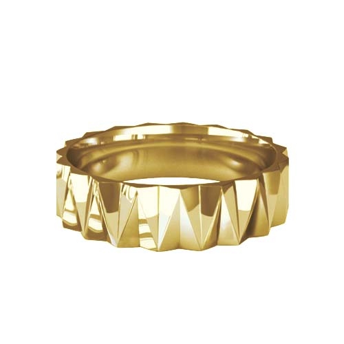 Patterned Designer Yellow Gold Wedding Ring - Ignis
